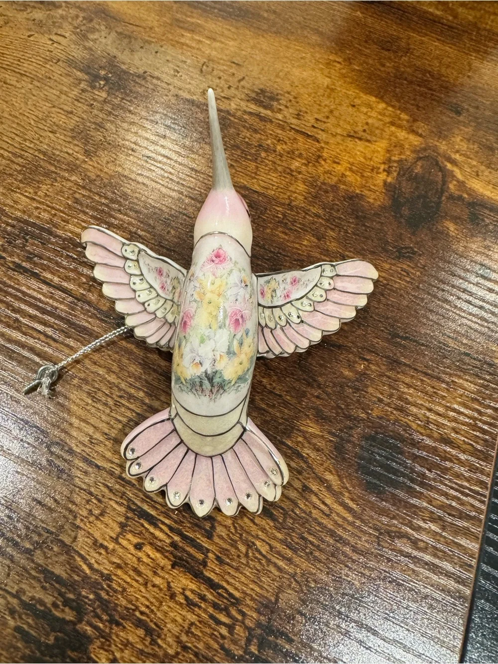 Pink Porcelain Hummingbird Ornament from Bradford Exchange by Lena Lou
